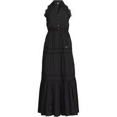 Women's Cotton Voile Halter Tiered Maxi Dress
