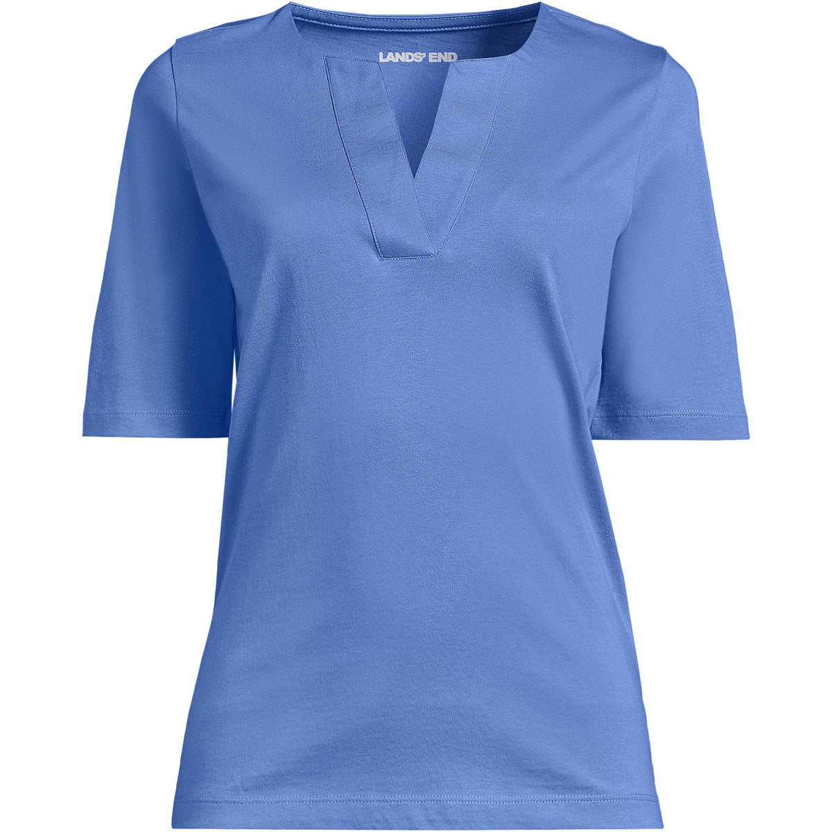 Women's Plus Supima Jersey Half Sleeve Splitneck Shirt