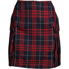 Women's Side Pleat Plaid Skort Above the Knee