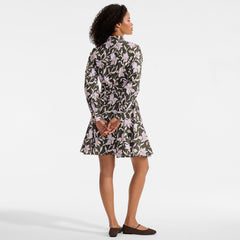 Women's Petite Poplin Button Front Dress with Godets