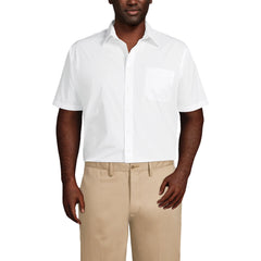 Men's Big Short Sleeve Straight Collar Broadcloth Shirt