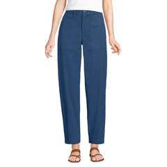 Women's Petite Chino High Rise Barrel Leg Utility Ankle Pants