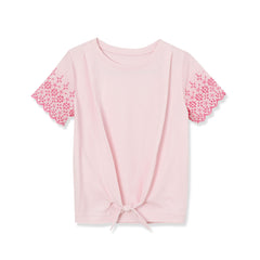 Girls Short Sleeve Knotted Tee