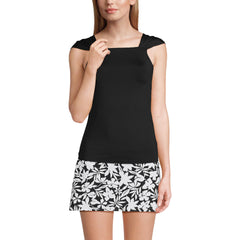 Women's Cap Sleeve High Neck Tankini Swimsuit Top