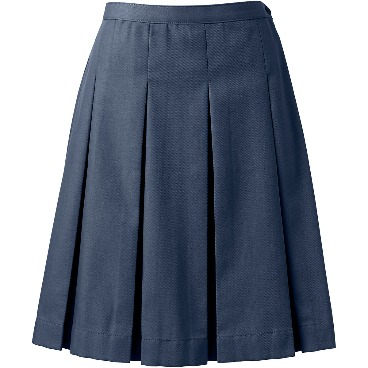Women's Poly-Cotton Box Pleat Skirt Top of Knee