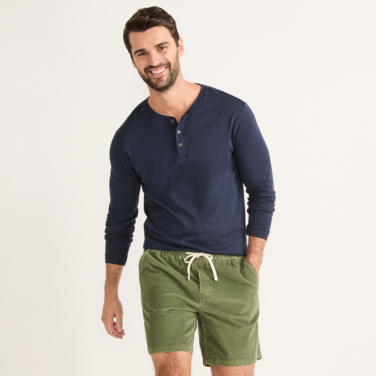 Men's Long Sleeve Cotton Supima Henley