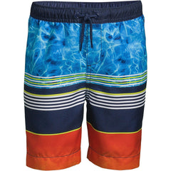 Boys Husky Printed Volley Swim Trunks