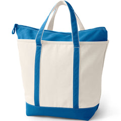Large 5 Pocket Zip Top Canvas Tote Bag
