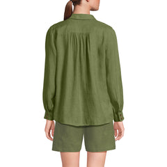 Women's Tall Linen Long Sleeve Feminine Shirt