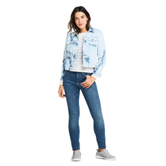 Women's Long Sleeve Tie Dye Denim Jacket
