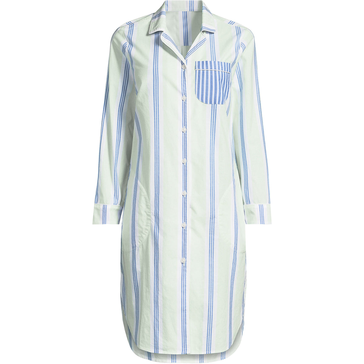 Women's Plus Size Cotton Poplin Long Sleeve Sleepshirt Nightgown