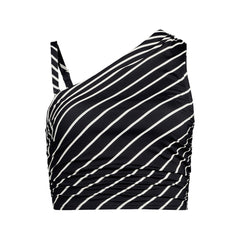 Women's D-Cup Ruched One Shoulder Midkini Top