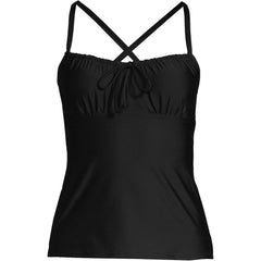 Women's DD-Cup Chlorine Resistant Tie Front Underwire Tankini Swimsuit Top Adjustable Straps