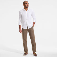 Men's Classic Fit Linen Blend Polished Trouser