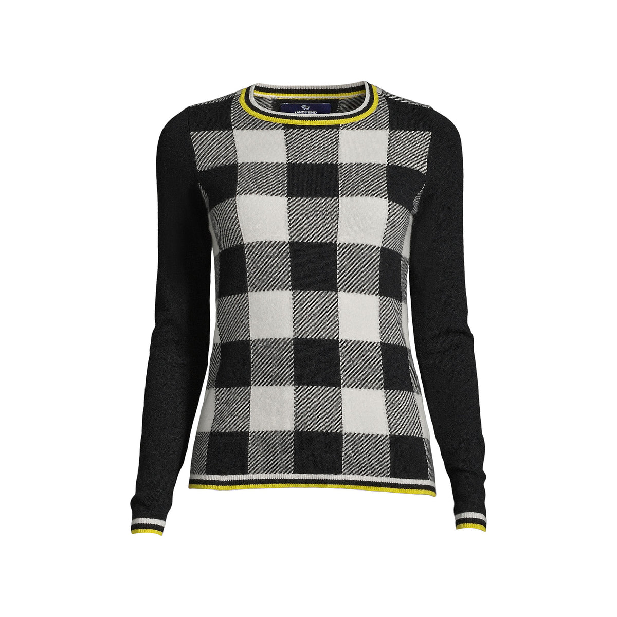 Women's Cashmere Crew Neck Sweater Tee - Jacquard