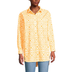 Women's No Iron Poplin Extra Long Tunic