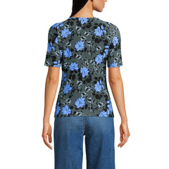 Women's Elbow Sleeve Silky Knit Ruched Top