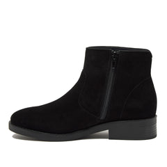 Women's Detailed Suede Zip Ankle Booties