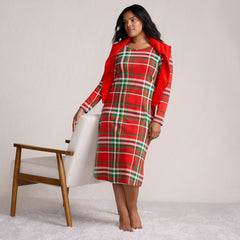 Women's Tall Cotton Long Sleeve Midcalf Nightgown