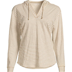 Women's Long Sleeve Slub Hooded Popover
