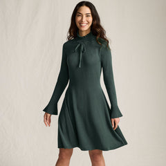 Women's Fine Gauge Cotton Fit and Flare Sweater Dress