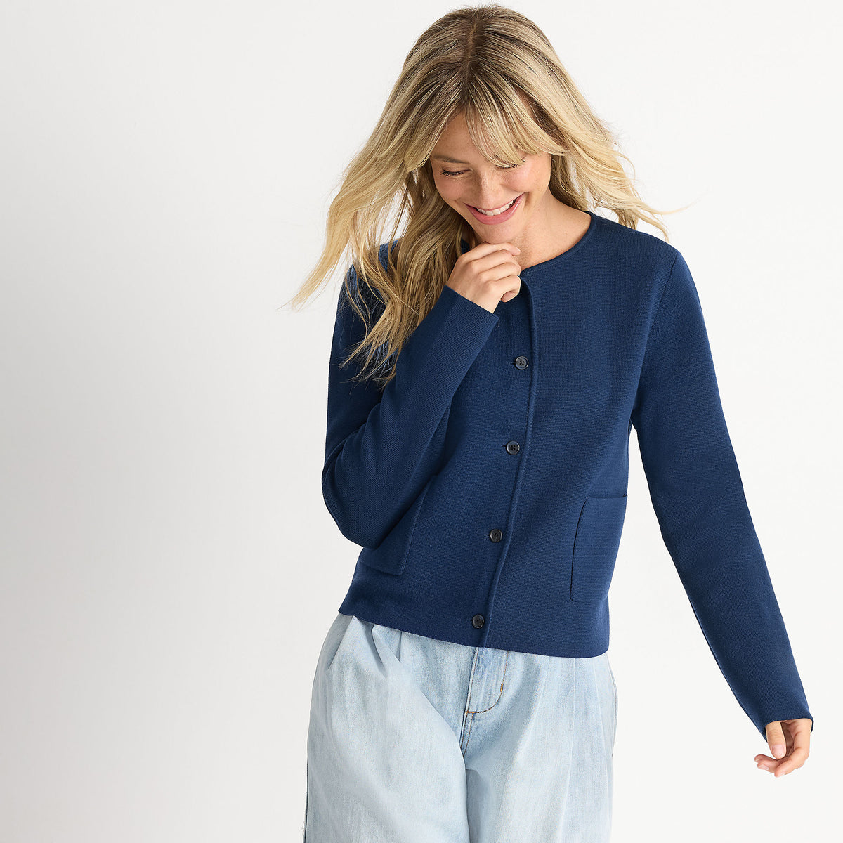 Women's Fine Gauge Cotton Milano Blazer Sweater