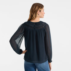 Women's Chiffon Scoop Neck Blouse