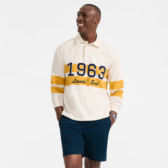 Men's Tall Long Sleeve Rugged Rugby Embroidered Polo