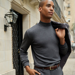 Men's Tall Cotton Supima Mock Turtleneck