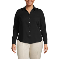 Women's Plus Size Long Sleeve Crepe Blouse