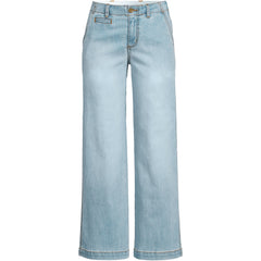 Women's Plus Size Mid Rise Denim Wide Leg Ankle Jeans