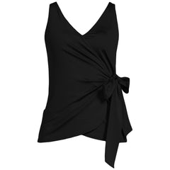 Women's Long Torso Side Tie Tankini Top