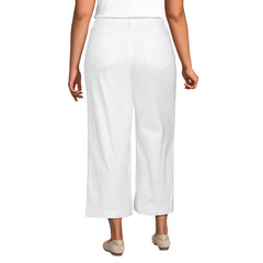 Women's Plus Size Denim High Rise Wide Leg Crop Jeans