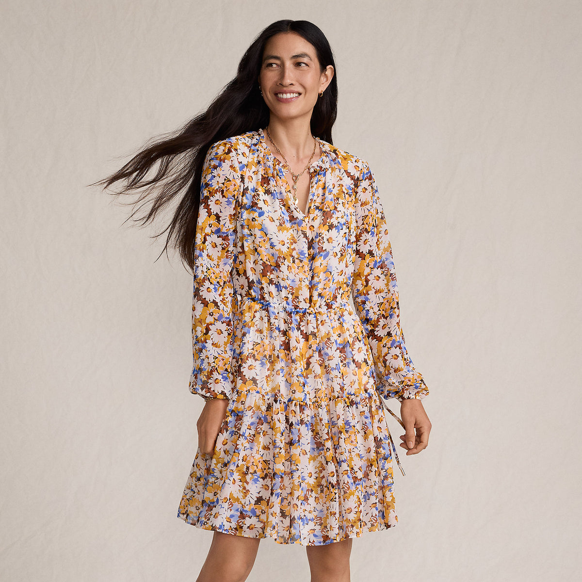 Women's Chiffon Above the Knee Adjustable Dress