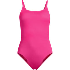 Women's Tugless Thin Strap One Piece Swimsuit