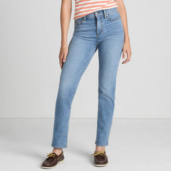 Women's Petite Recover High Rise Straight Leg Blue Jeans