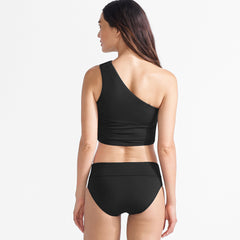 Women's DDD-Cup Ruched One Shoulder Midkini Top 16.75"