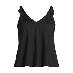 Women's DD-Cup Tie Shoulder Flutter Tankini Top
