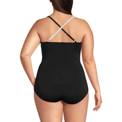 Women's Plus Size New SlenderSuit Pleated Low Leg One Piece Swimsuit