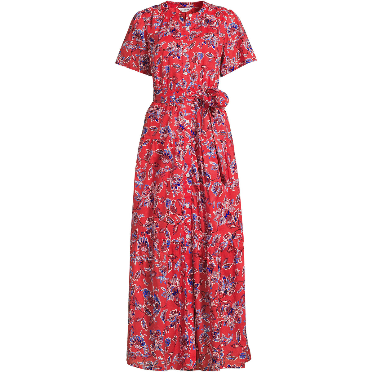 Women's Plus Size Cotton Voile Button Front Maxi Dress