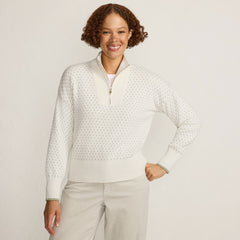 Women's Drifter Floatback Jacquard Quarter Zip Sweater