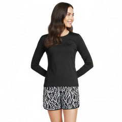 Women's Petite SunShade UPF 50 Long Sleeve Rash Guard Swim Tee