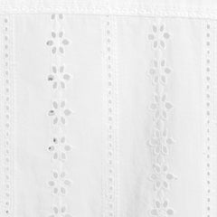 Women's Plus Size Eyelet Cropped Button Front Shirt