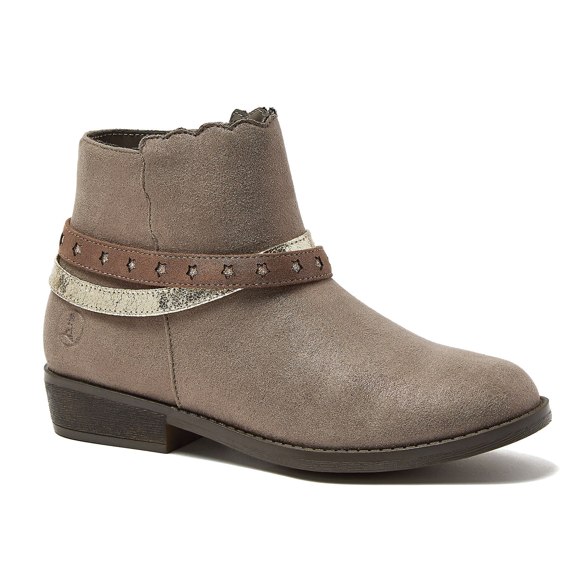 Girls Shimmer Zip Up Western Booties