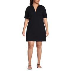 Women's Plus Size Starfish Elbow Sleeve Polo Dress