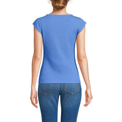 Women's Pointelle Cap Sleeve Top
