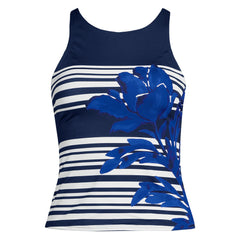 Women's DDD-Cup Chlorine Resistant Tugless High Neck Strappy Back Tankini Swimsuit Top