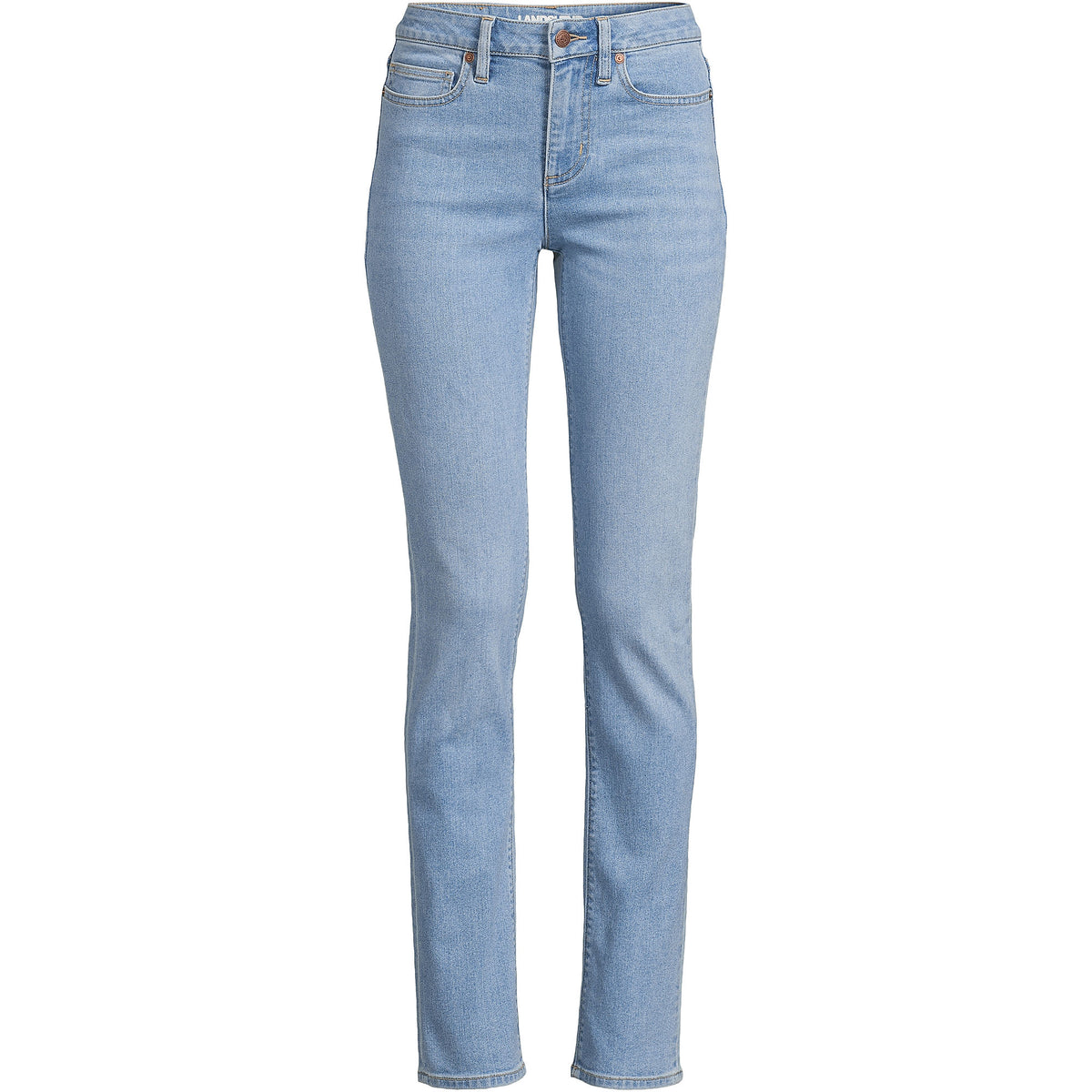 Women's Plus Size Mid Rise Straight Leg Blue Jeans