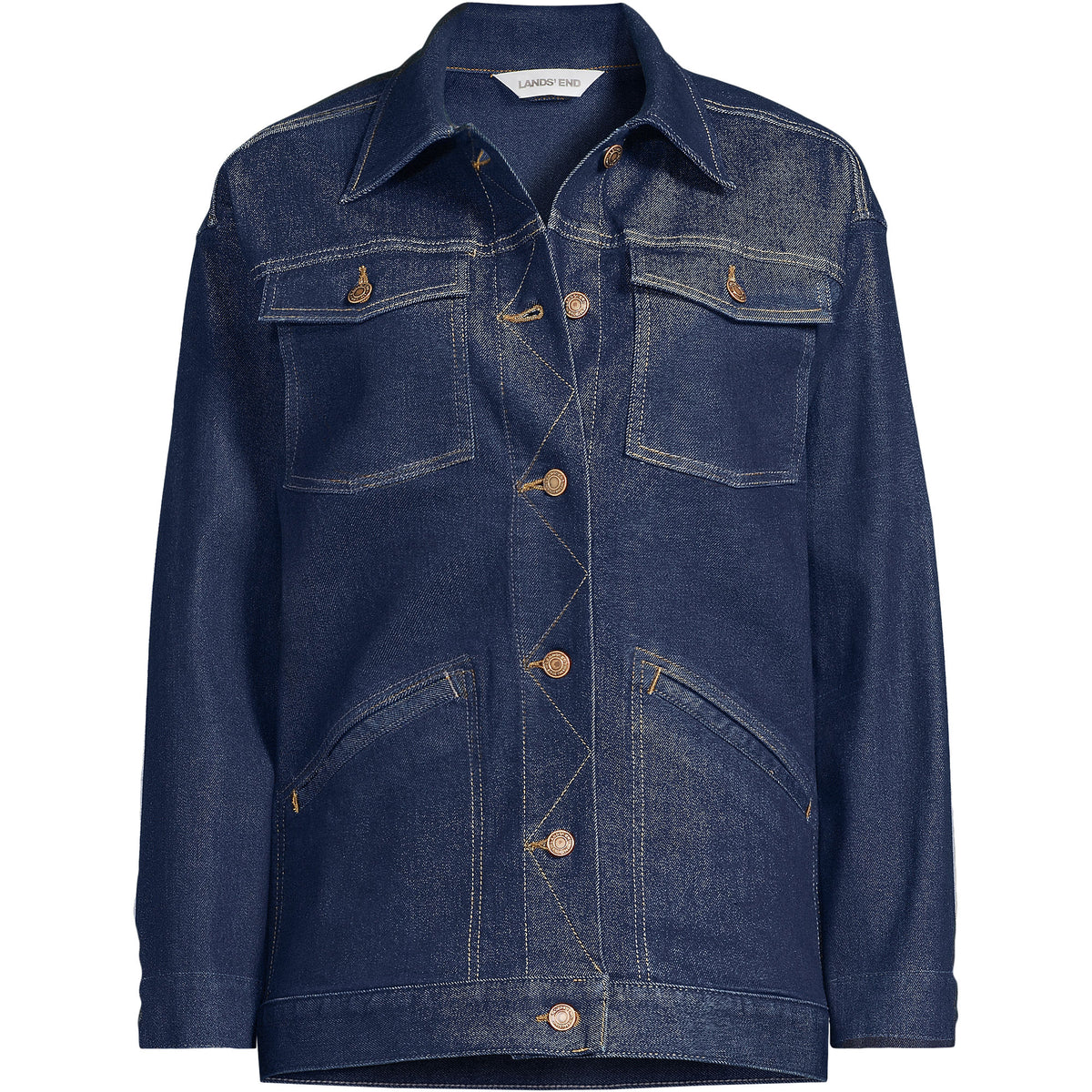 Women's Plus Size Oversized Denim Trucker Jacket