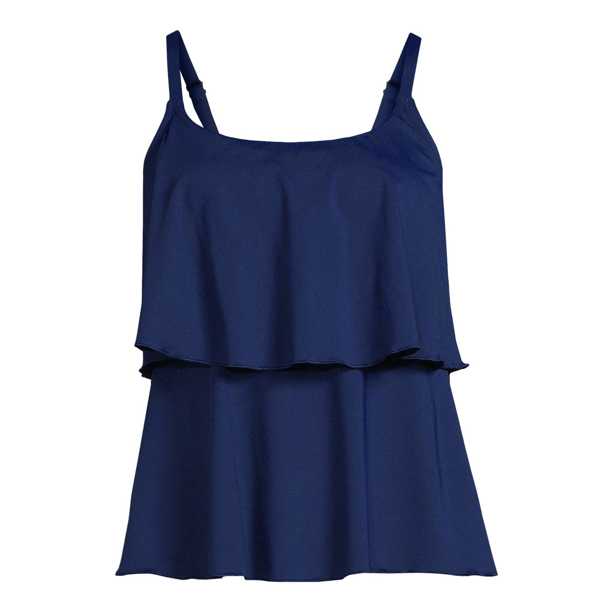 Women's Scoop Neck Tiered Tankini Swimsuit Top